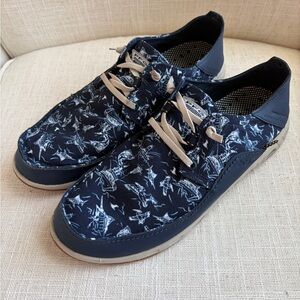 Columbia Men's Bahama Vent Relax PFG Boat Shoes Blue With Fish Size 10.5